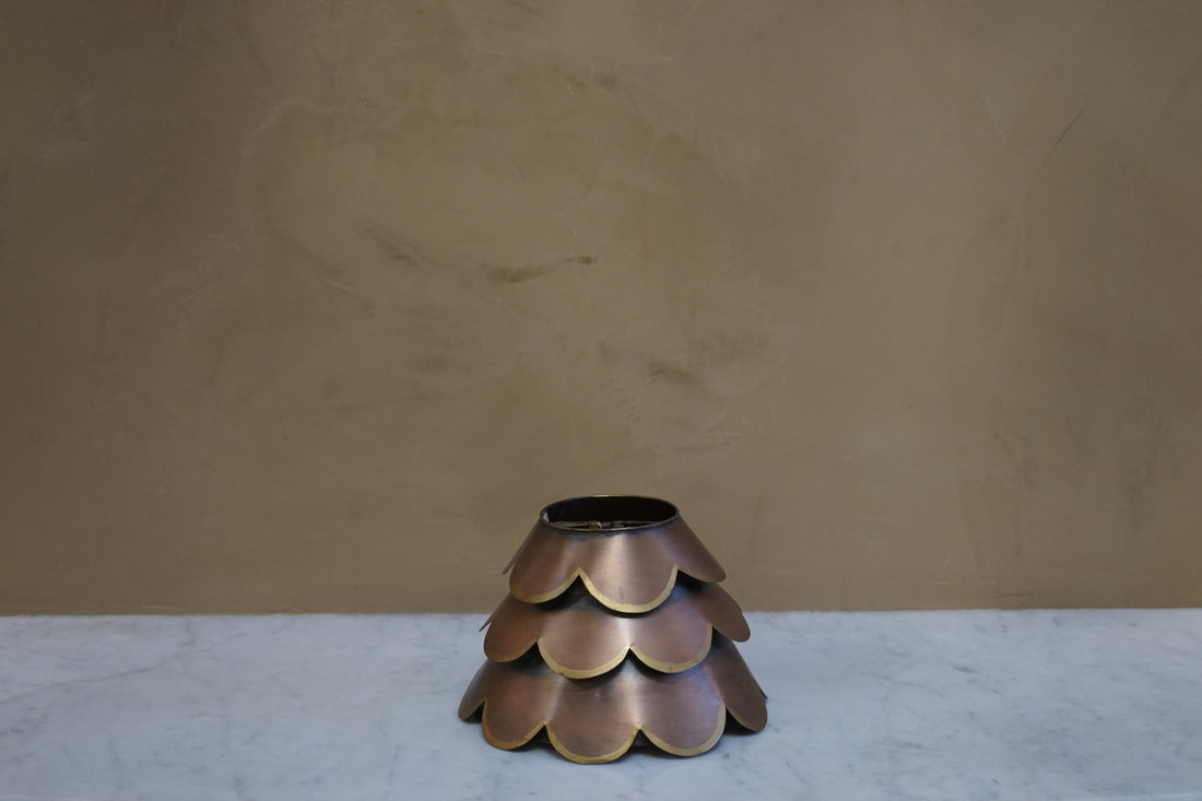 Brass Pleated Scallop Lampshade