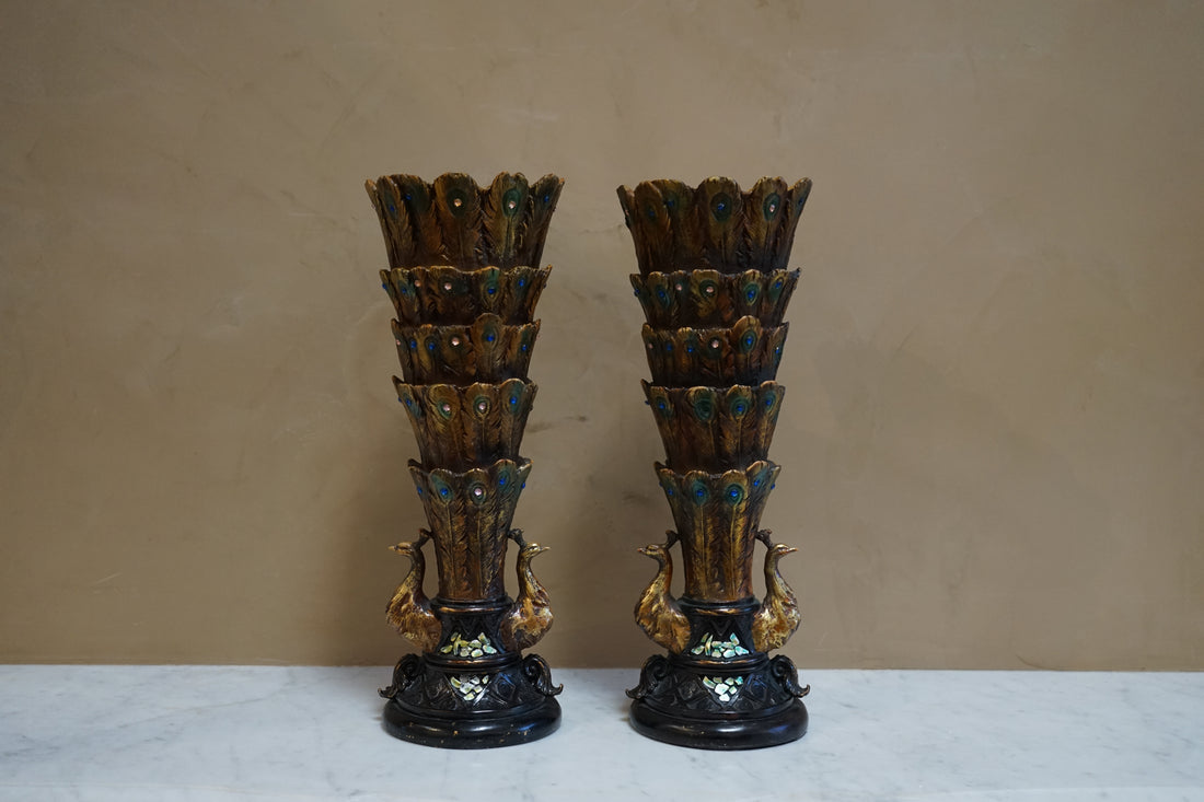 Vintage Peacock Vase