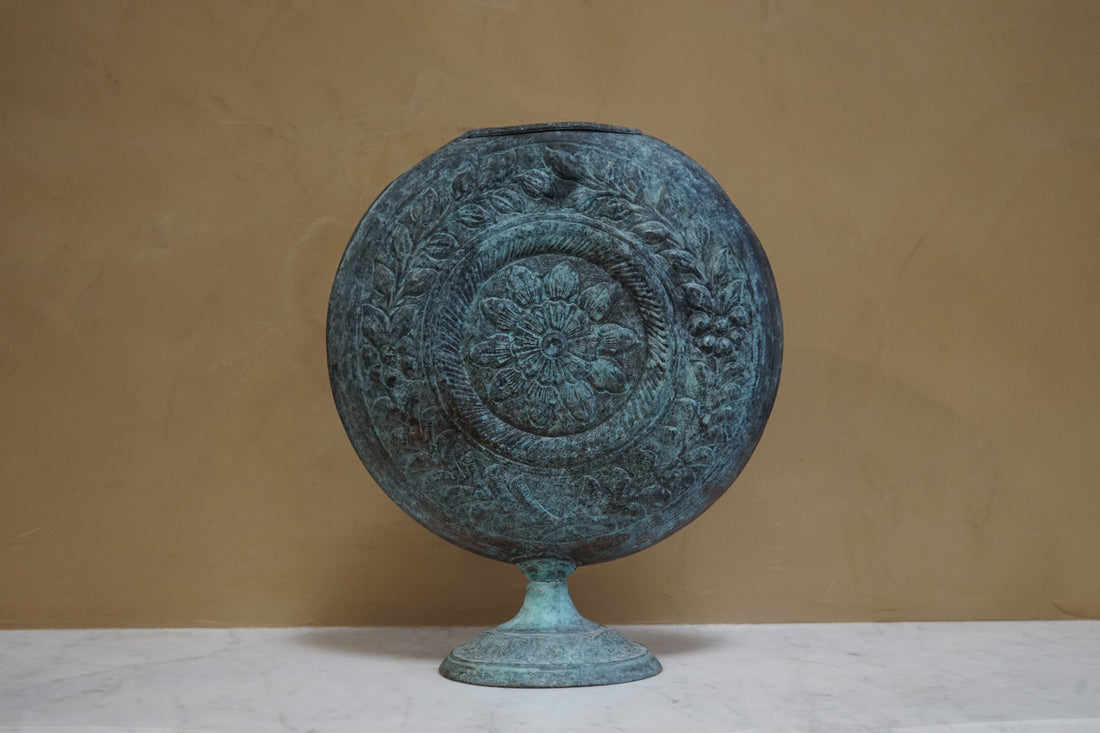 Antique Patina Round Vase