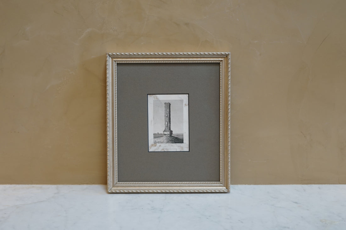 Antique Black and White Framed Drawing