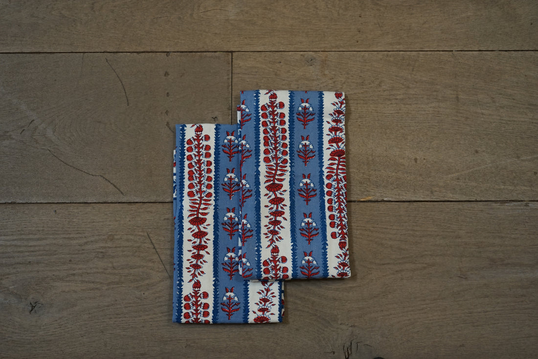 Avignon Tea Towels Red & Blue (S/2)