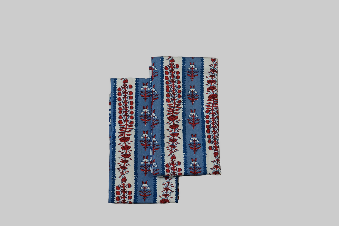 Avignon Tea Towels Red & Blue (S/2)