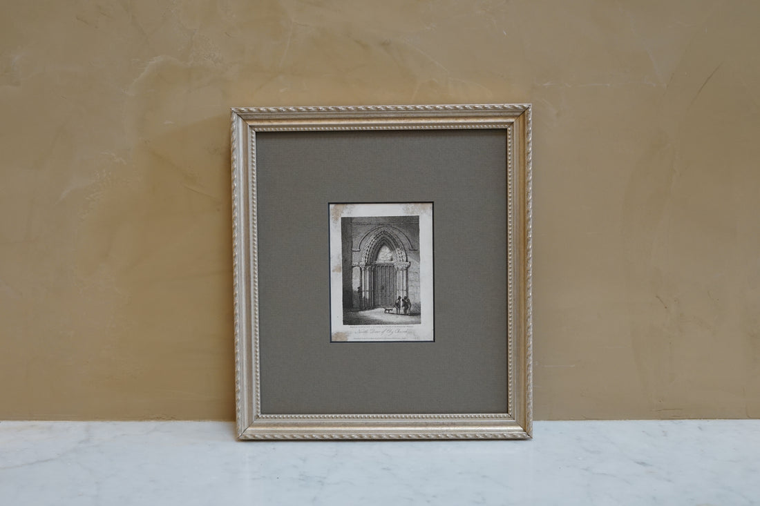 Antique Black and White Church Artwork B