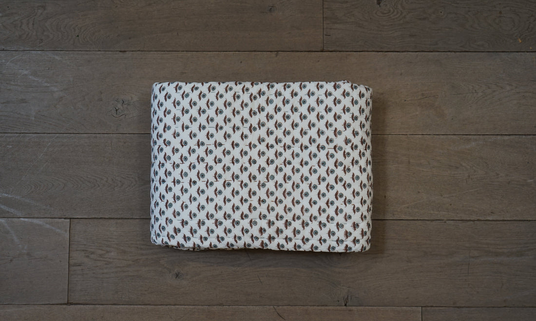 Hand Block Print Kantha Quilt