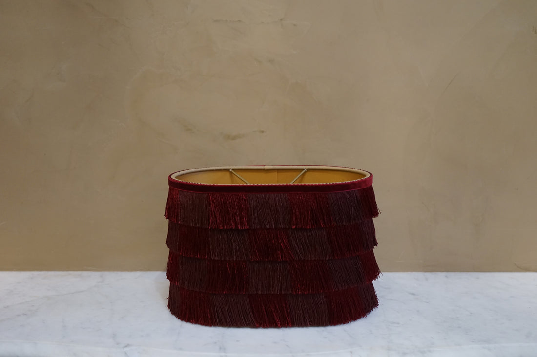 Checkered Fringe Lamp Shade