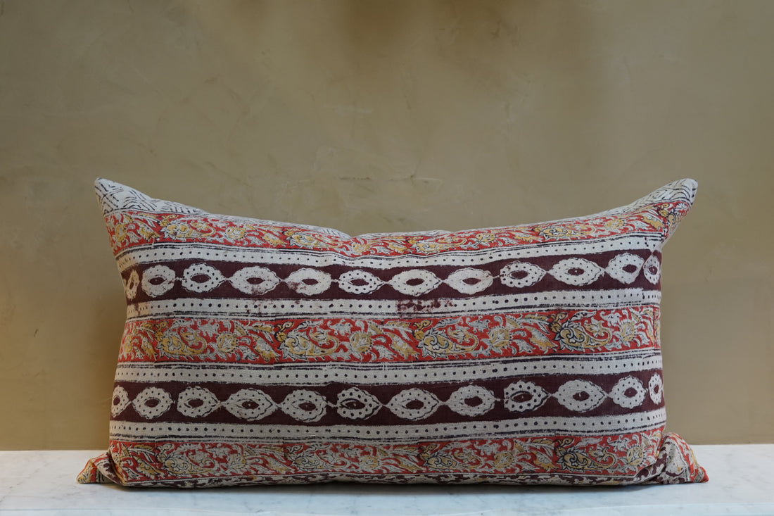 Handmade Block Print Lumbar Pillow