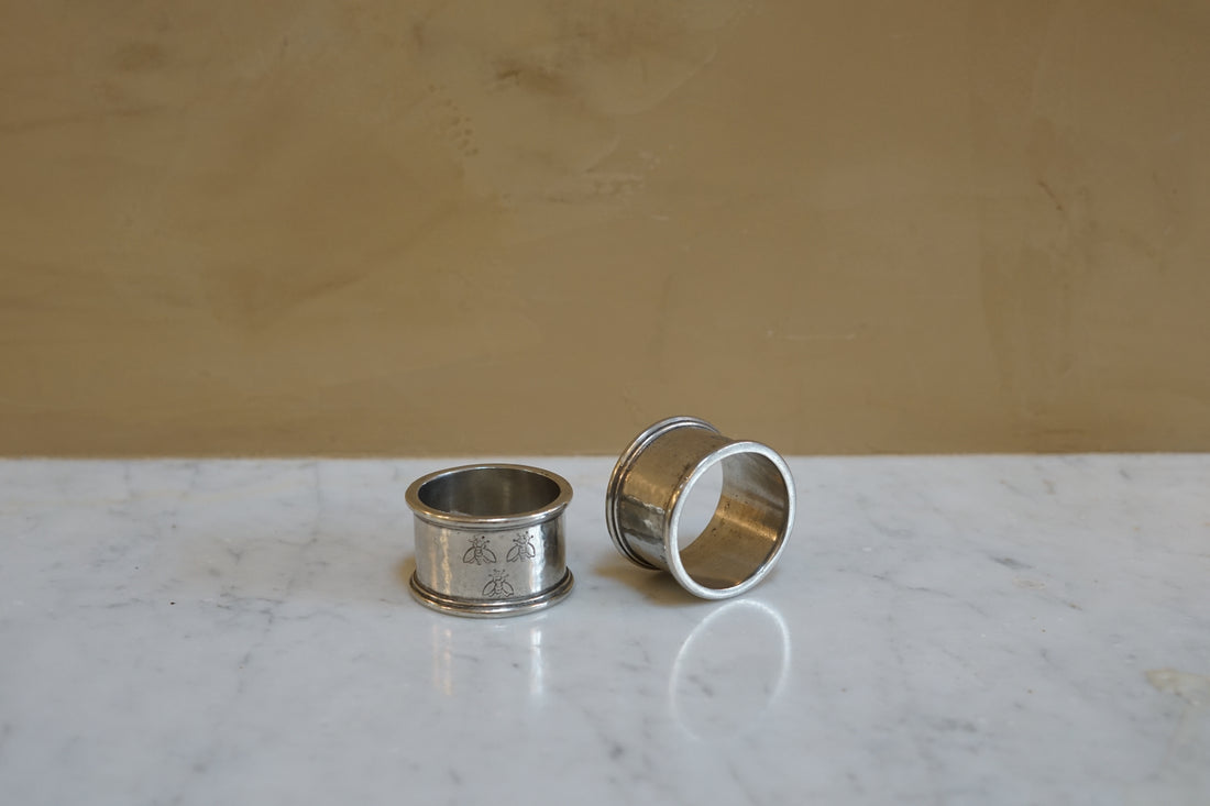 Vintage Bees Pewter Napkin Ring (set of 2)