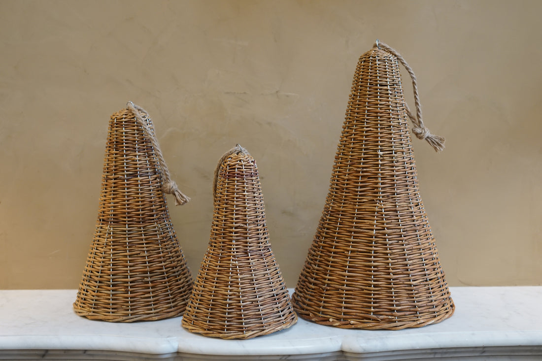 Set of Hanging Wicker Bells