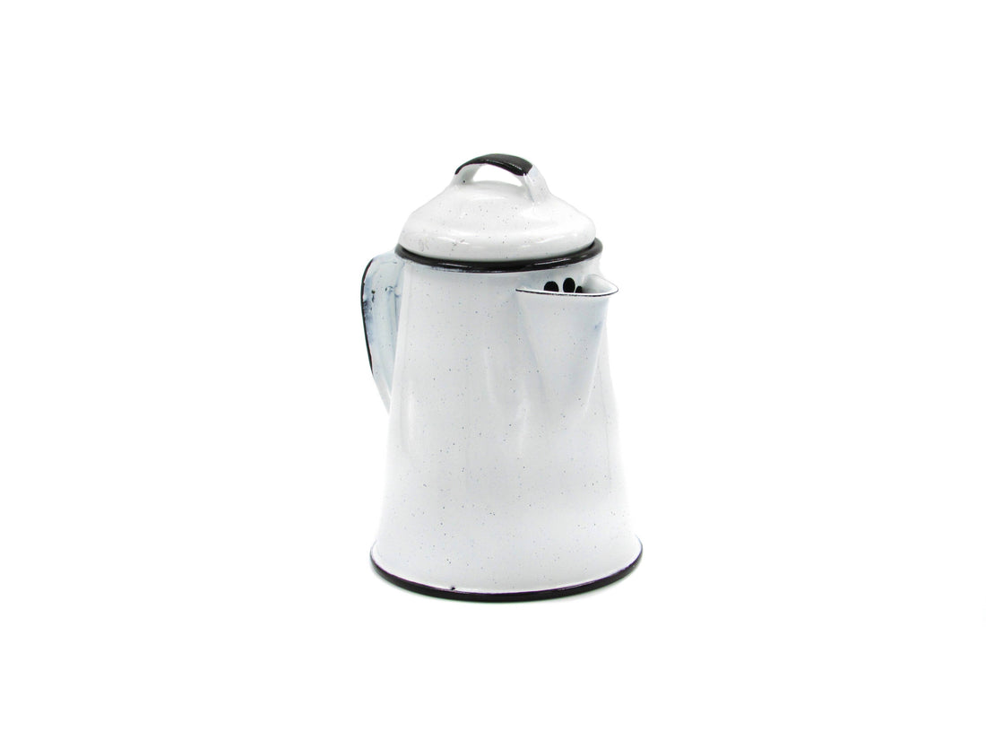 White Enamel Coffee Pot