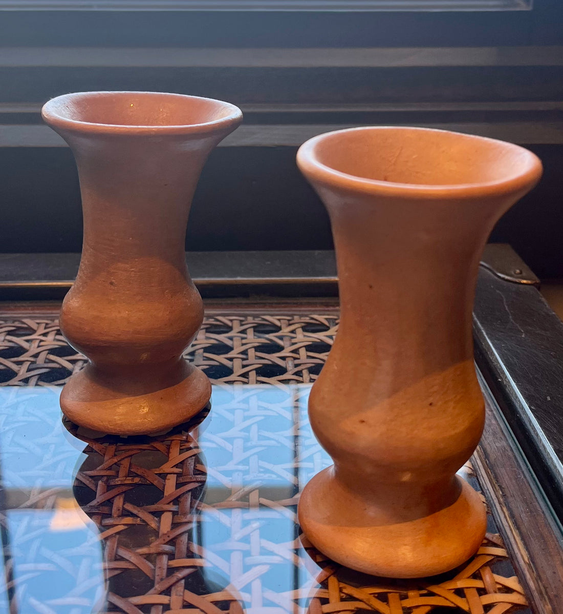 Vintage Terracotta Candle Holder or Bud Vases - A Pair