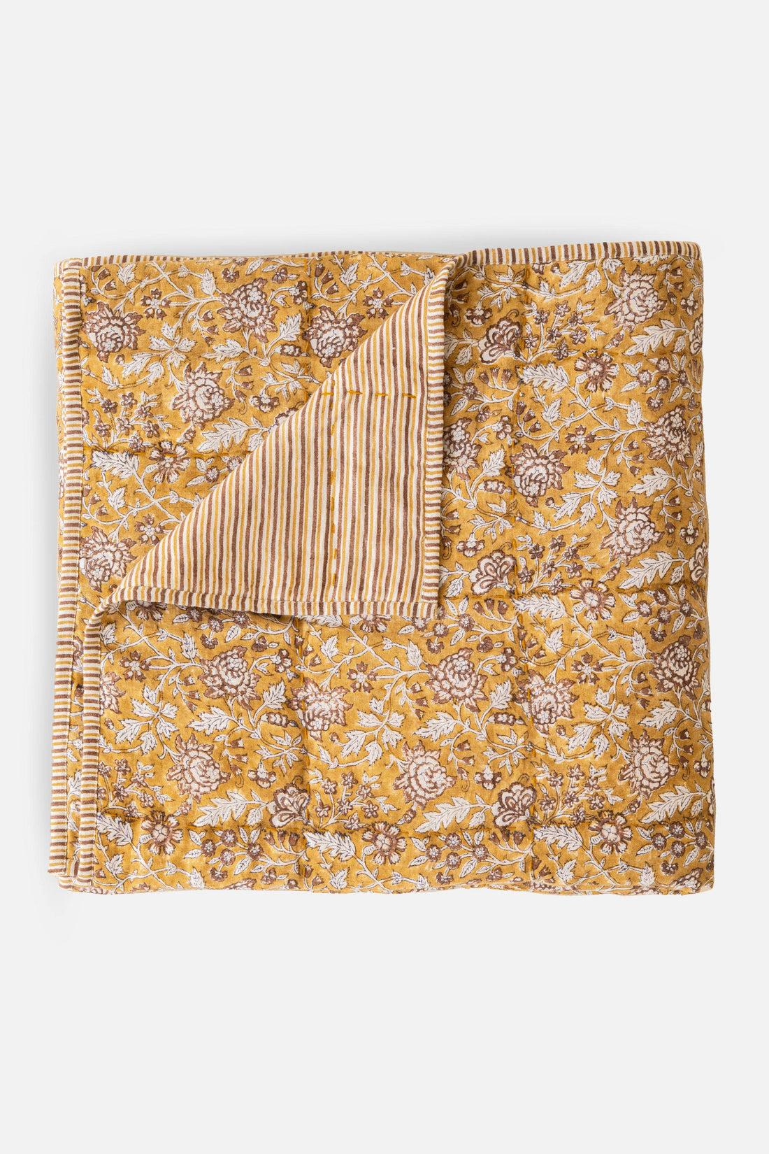 Hand Block Print Perline Linen Quilt