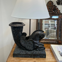 Vintage Bronze Pegasus Lamps - Pair