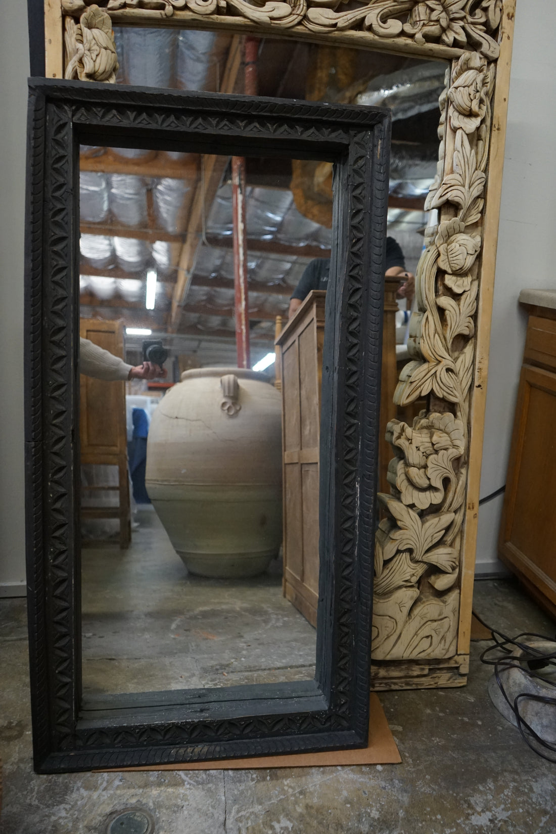 Hand Carved Mirror