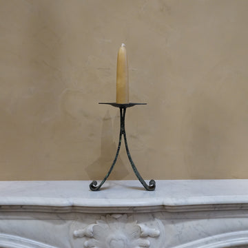 Brutalist Iron Candle Pillar Holder