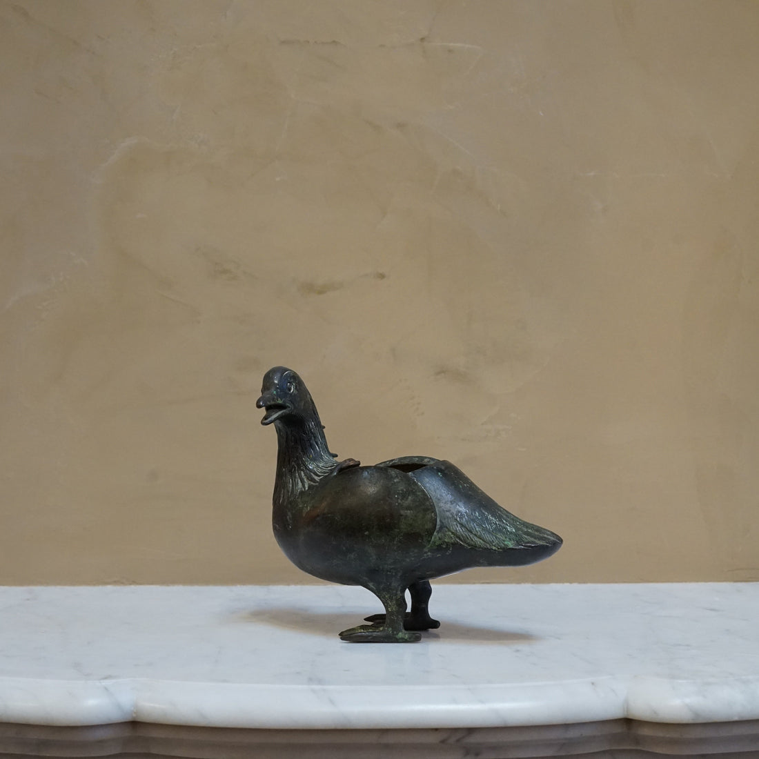 Vintage Bronze Bird Dish