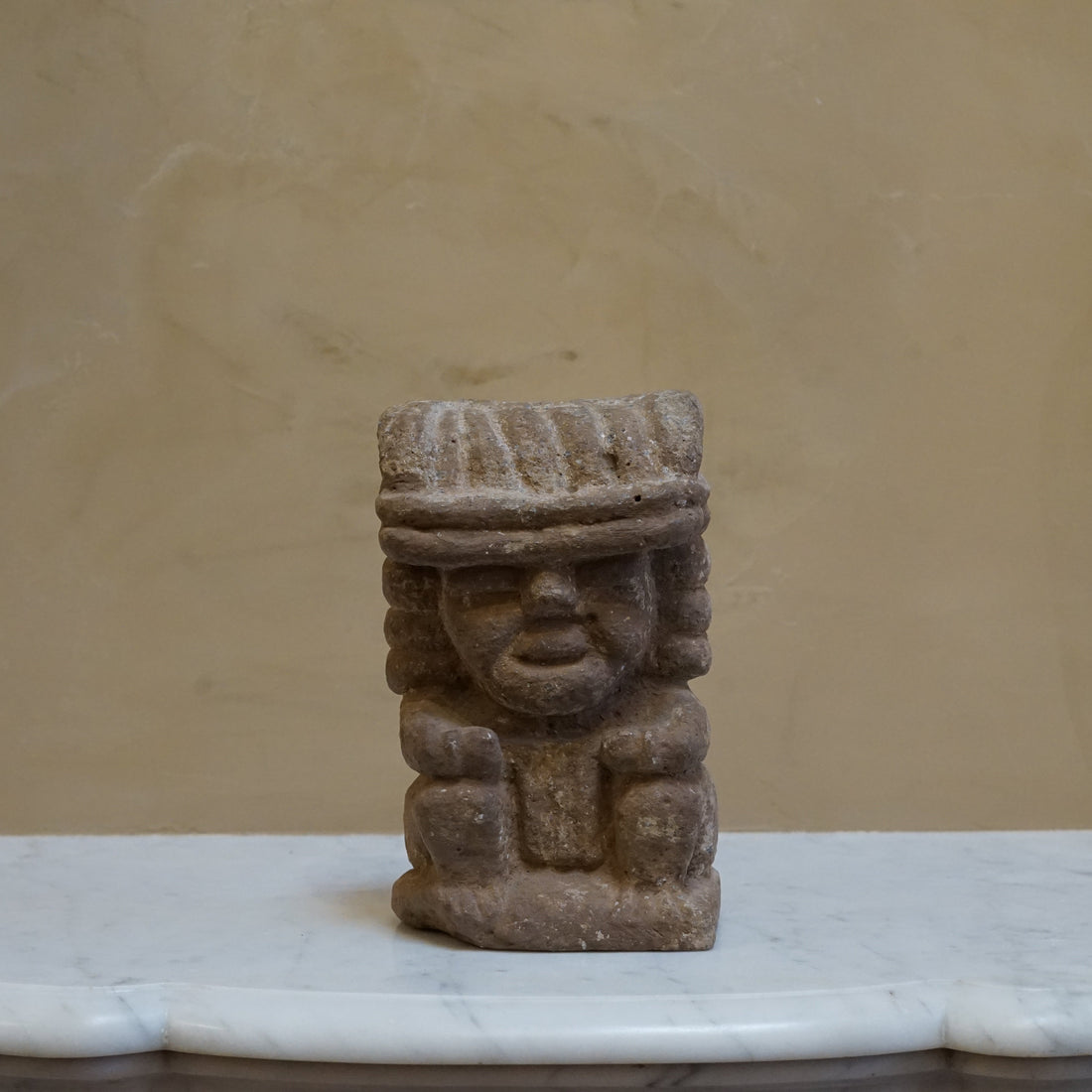 Primitive Carved Aztec Figure