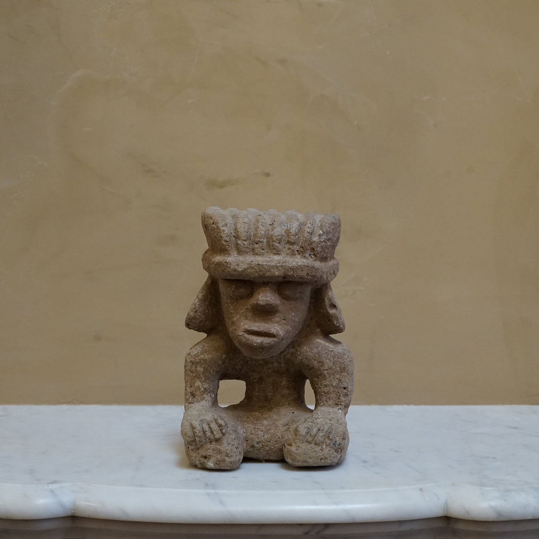 Primitive Carved Aztec Figure