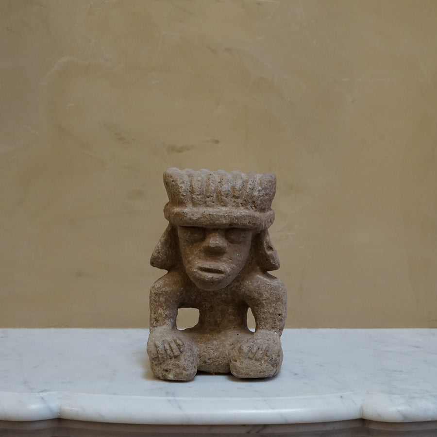 Primitive Carved Aztec Figure