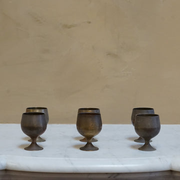 Vintage Bronze Toasting Cups - Set of 6