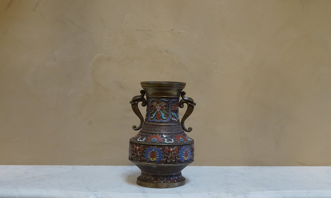 Japanese Champlevé Bronze Vase
