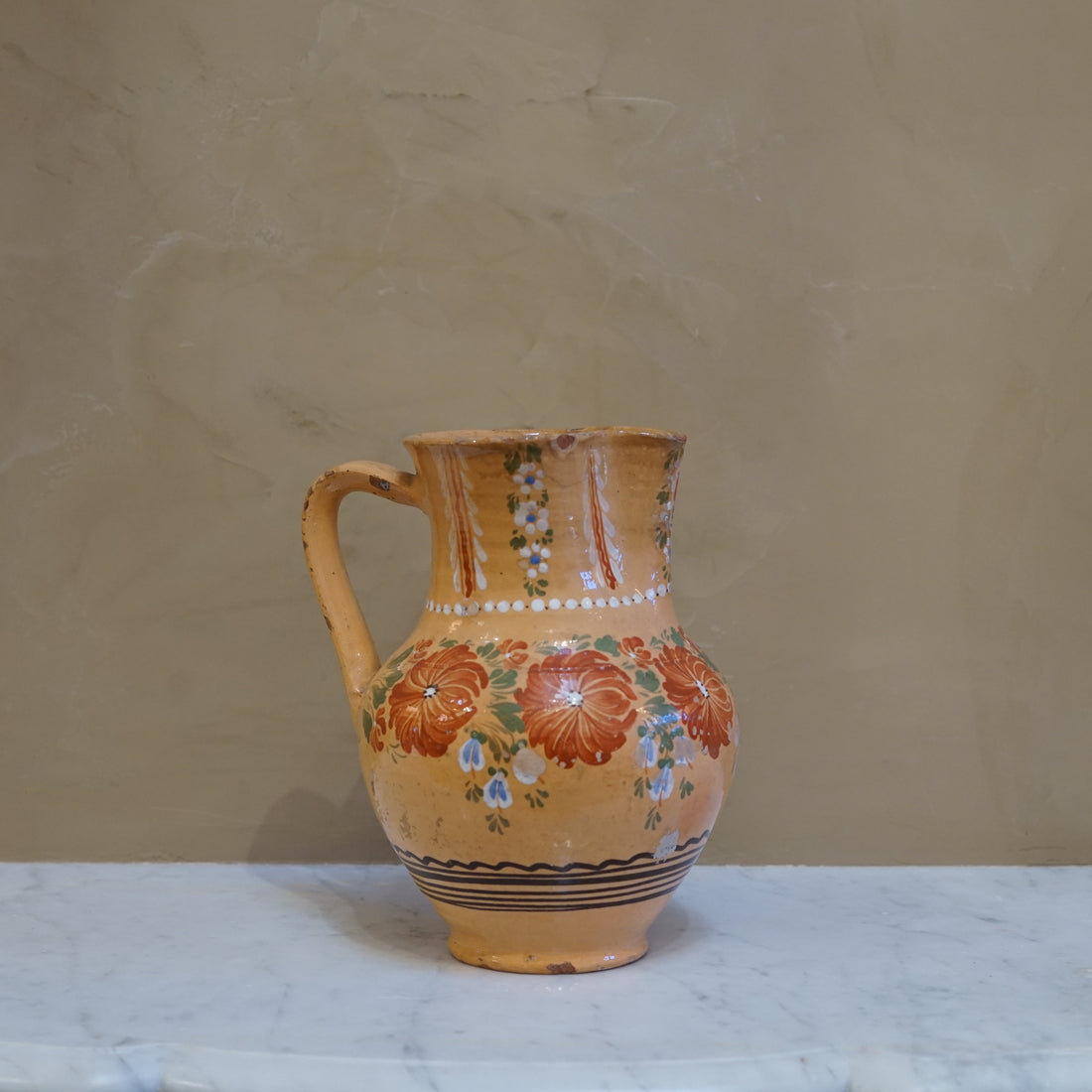 38. Hand Painted Antique Hungarian Pitcher