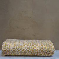 Kantha Quilt - Mustard Medallion