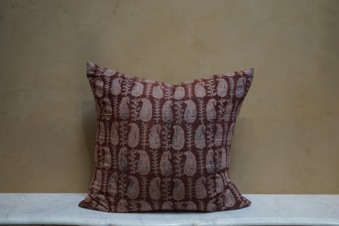 Indian Block Print Pillow - Berry