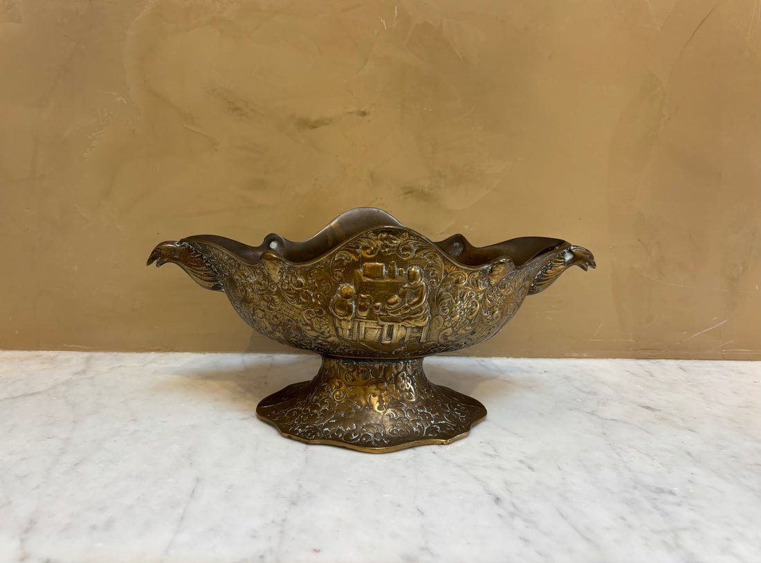 Vintage Metal Footed Bowl