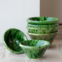 Vintage Ceramic Green Splatter Bowl