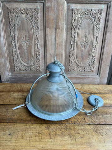 Ribbed Glass Lantern Pendant