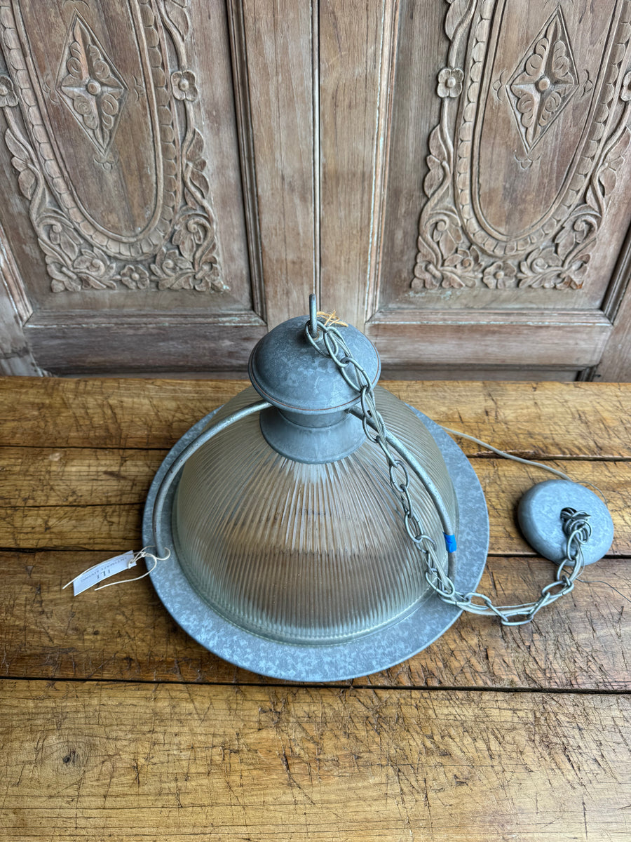 Ribbed Glass Lantern Pendant