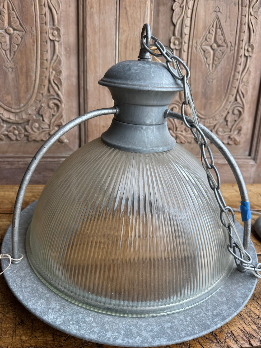 Ribbed Glass Lantern Pendant
