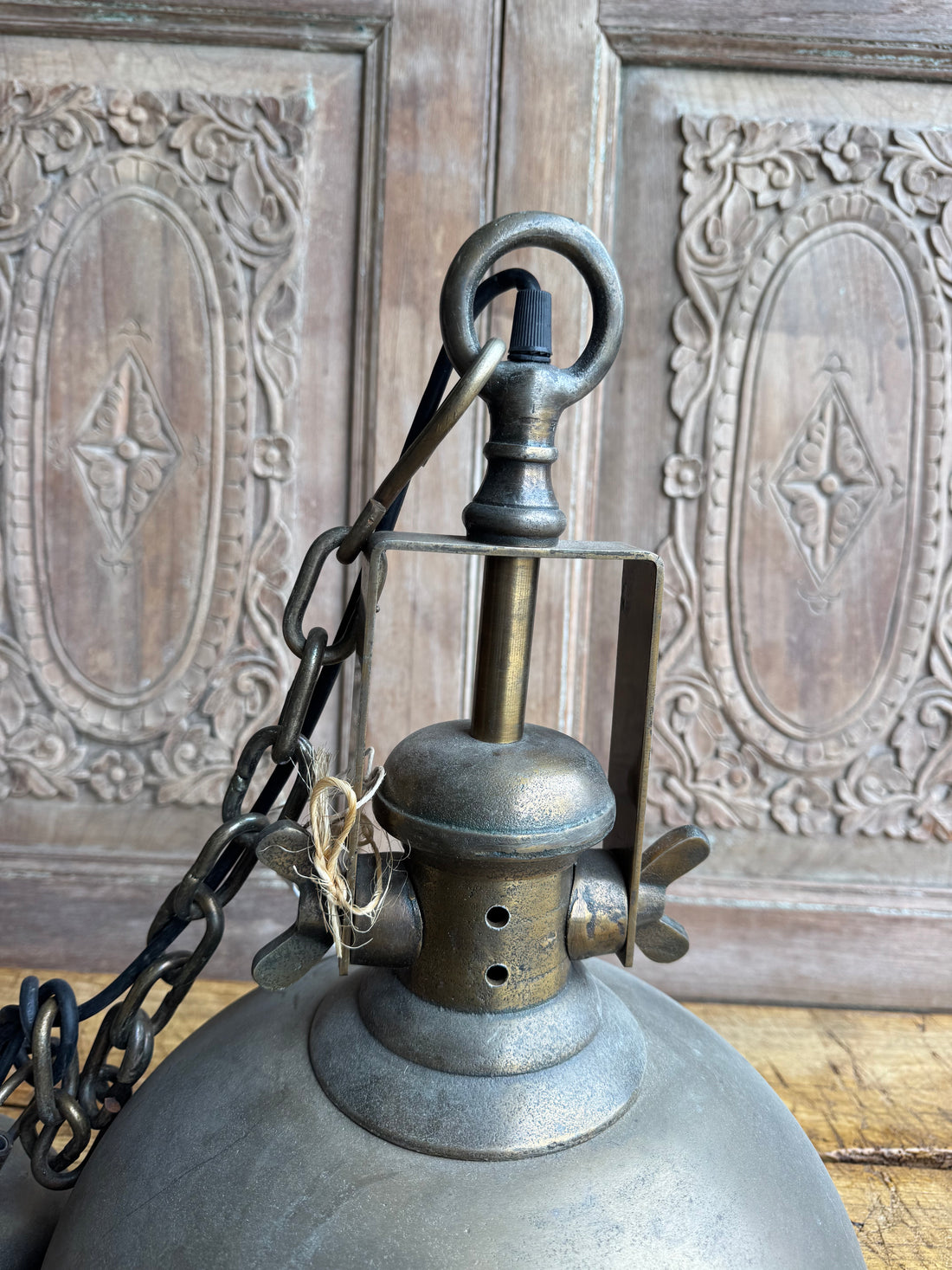 Industrial Aged Brass Pendant