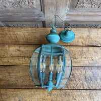 Turquoise Glass Lantern Pendant