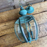 Turquoise Glass Lantern Pendant