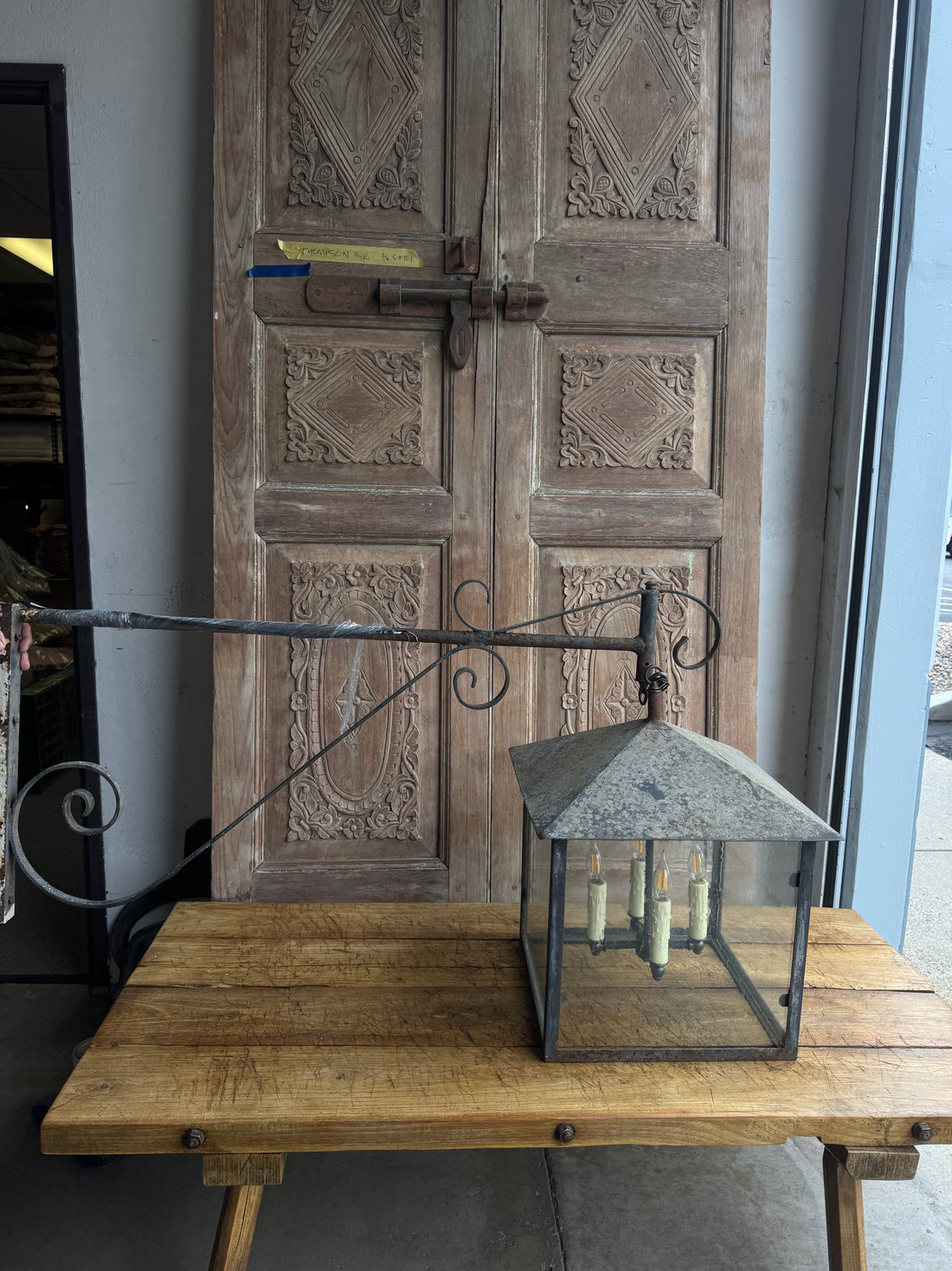 Wrought Iron Lantern Wall Sconce