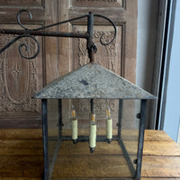 Wrought Iron Lantern Wall Sconce