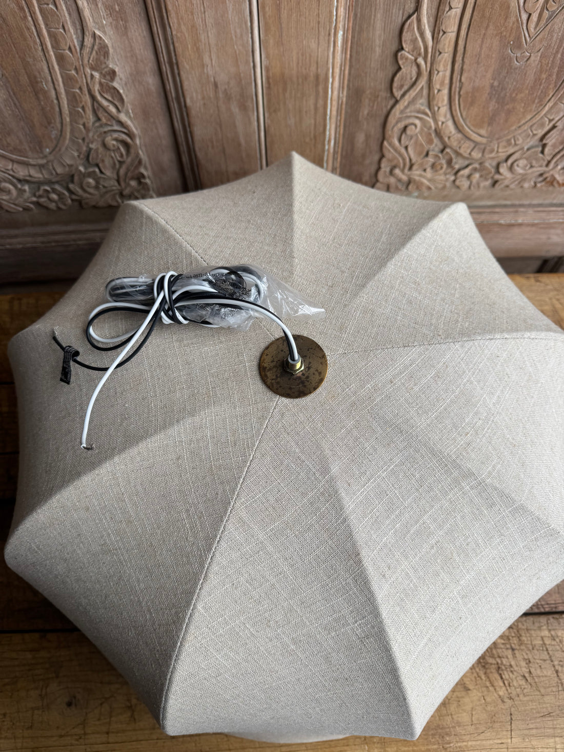 Large Linen Pendant Lamp