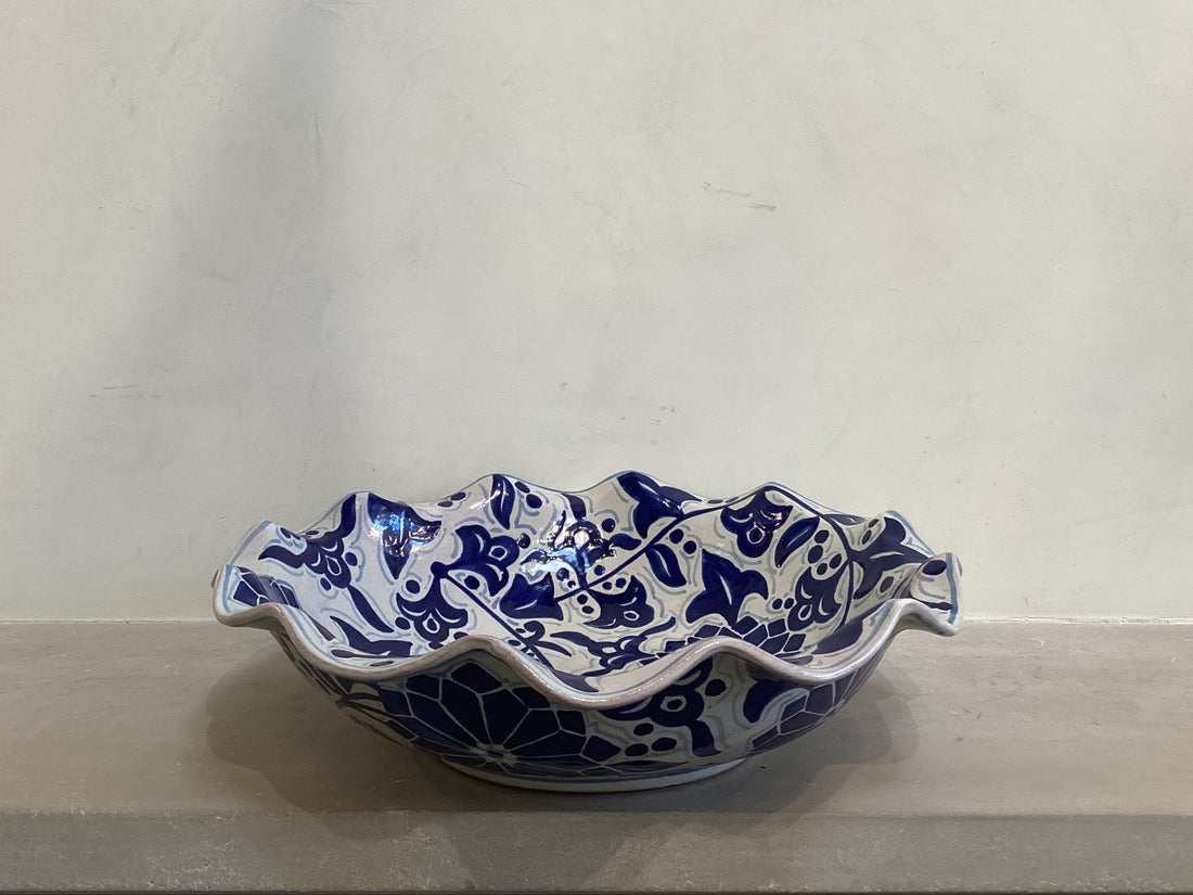 Hand Painted & Scalloped Talavera Bowl
