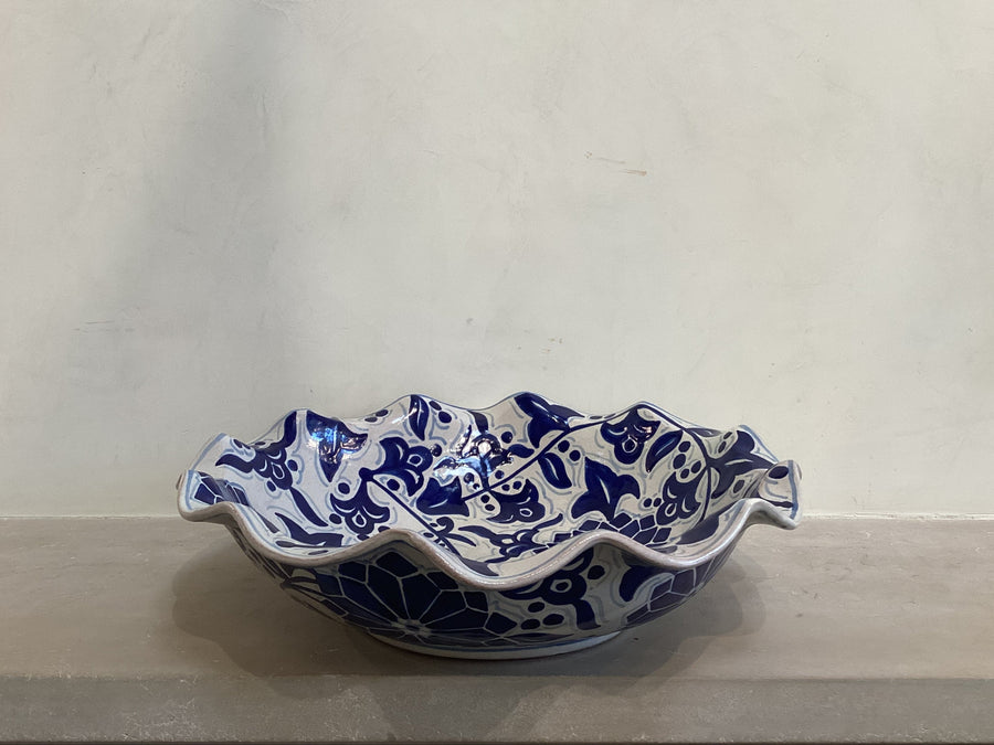 Hand Painted & Scalloped Talavera Bowl