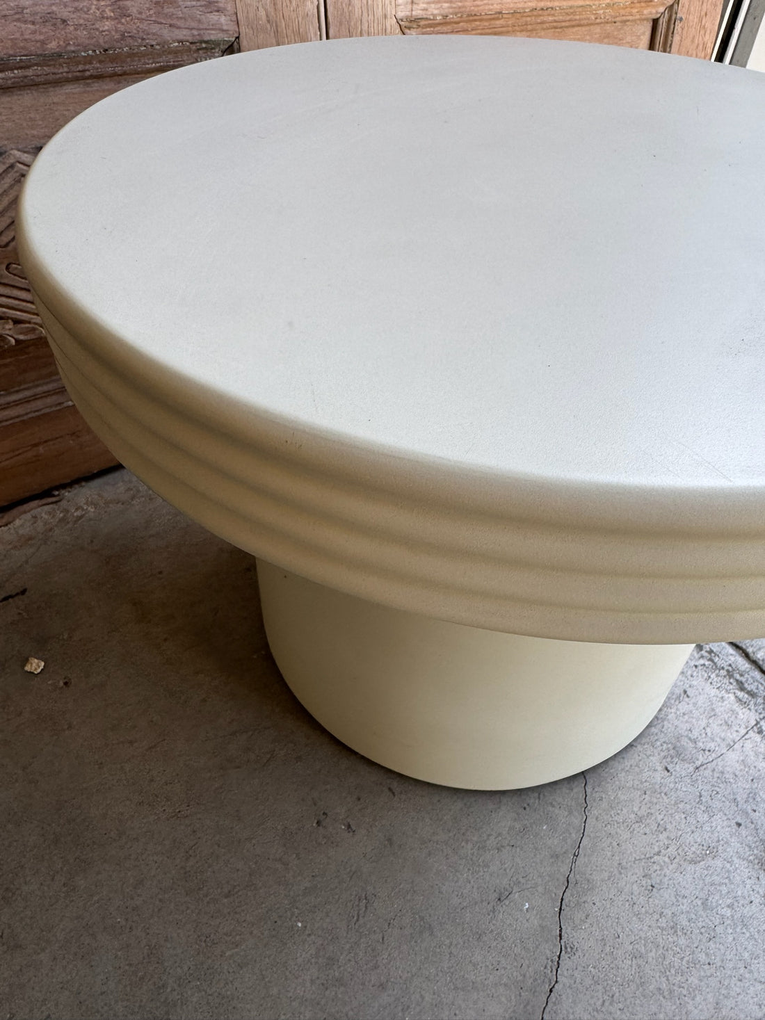 Ribbed Concrete End Table