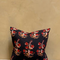 Navy Floral Block Print Pillow