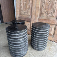 Indonesian Wood Side Table - Pair