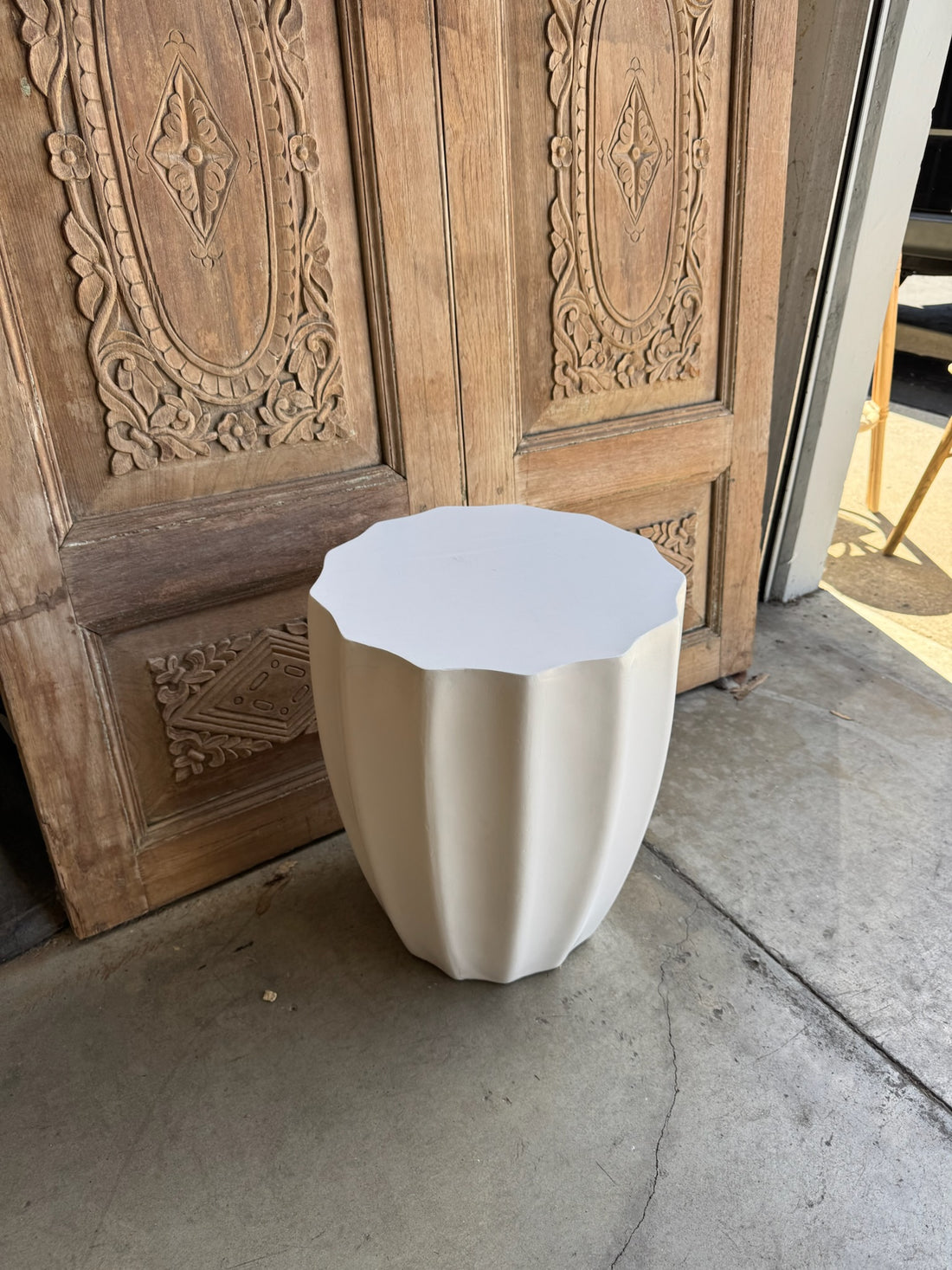 Outdoor Ribbed End Table - Pair