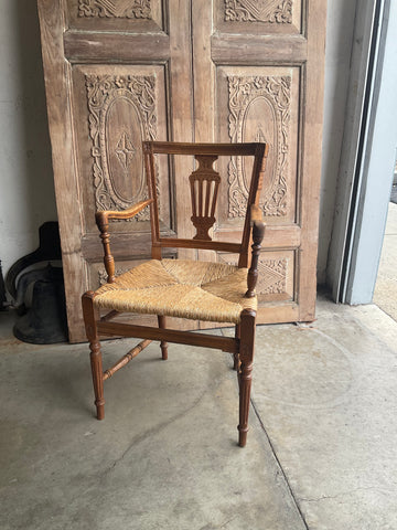 Vintage Wood and Woven Chair