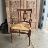 Vintage Wood and Woven Chair