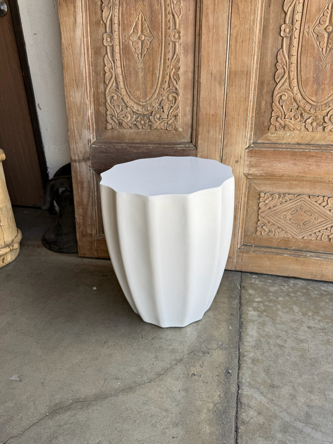 Outdoor Ribbed End Table - Pair