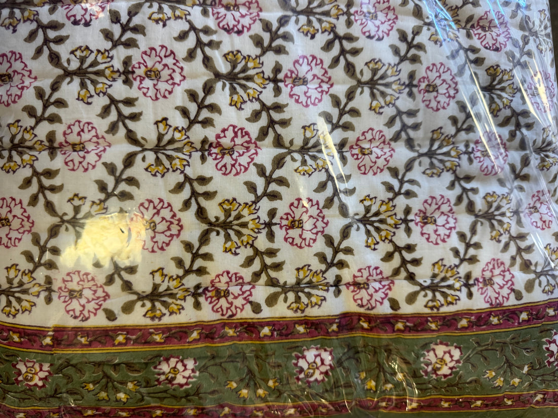 Pink Floral Decal Full/Queen Quilt