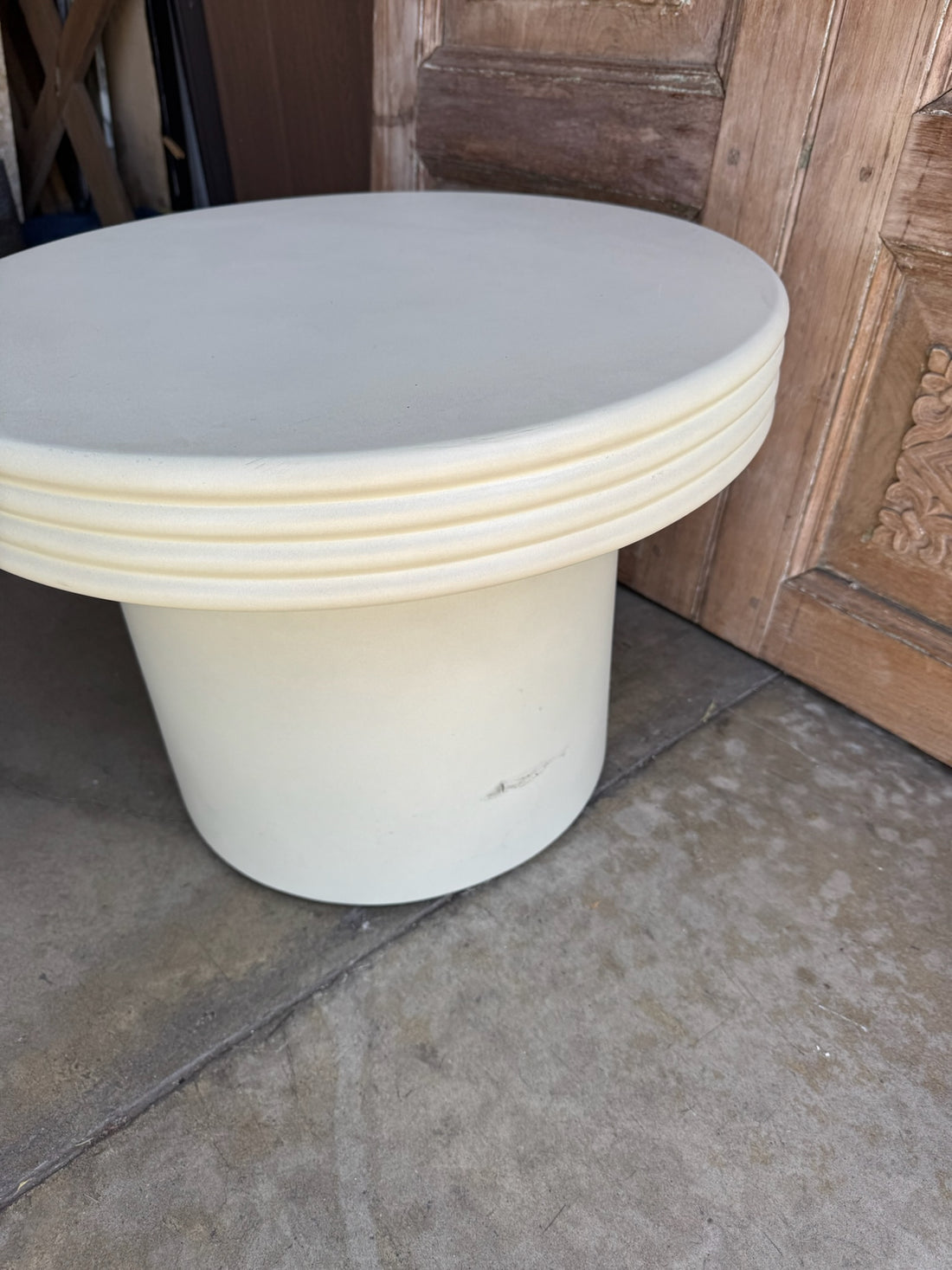 Ribbed Concrete End Table