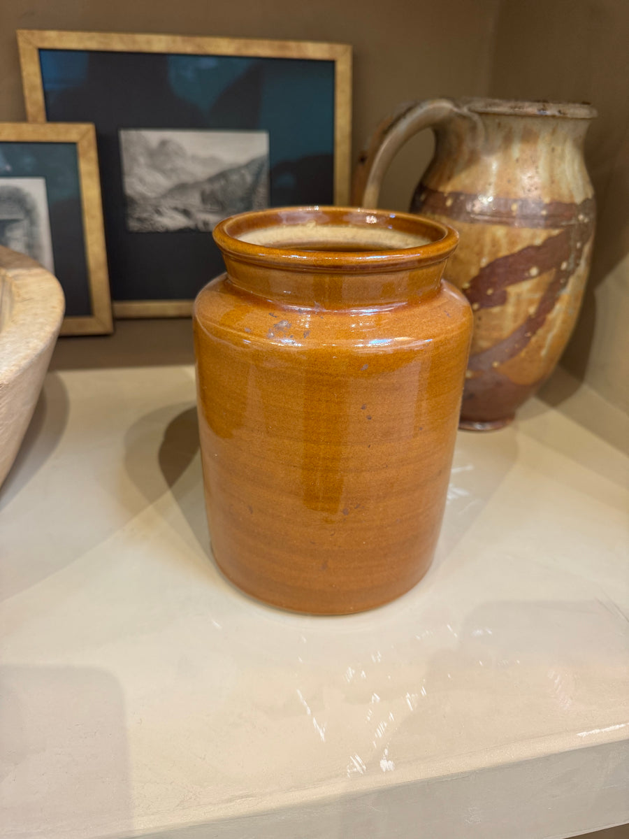 Ocher Ceramic Glazed Jar
